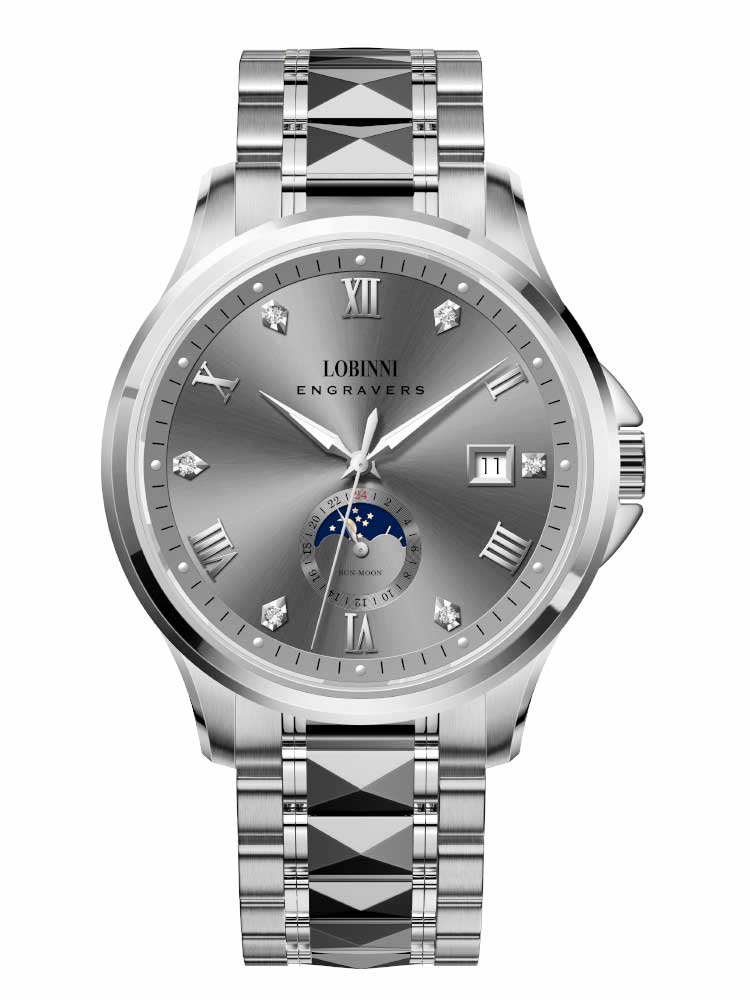 Lobinni Luminous Hand Sport Stainless Steel Automatic Watches 43.5mm.