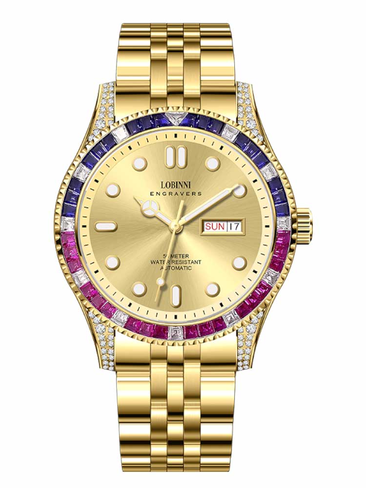 Lobinni High Quality Fashion Stainless Steel Band Luminous Watch 42.5mm.