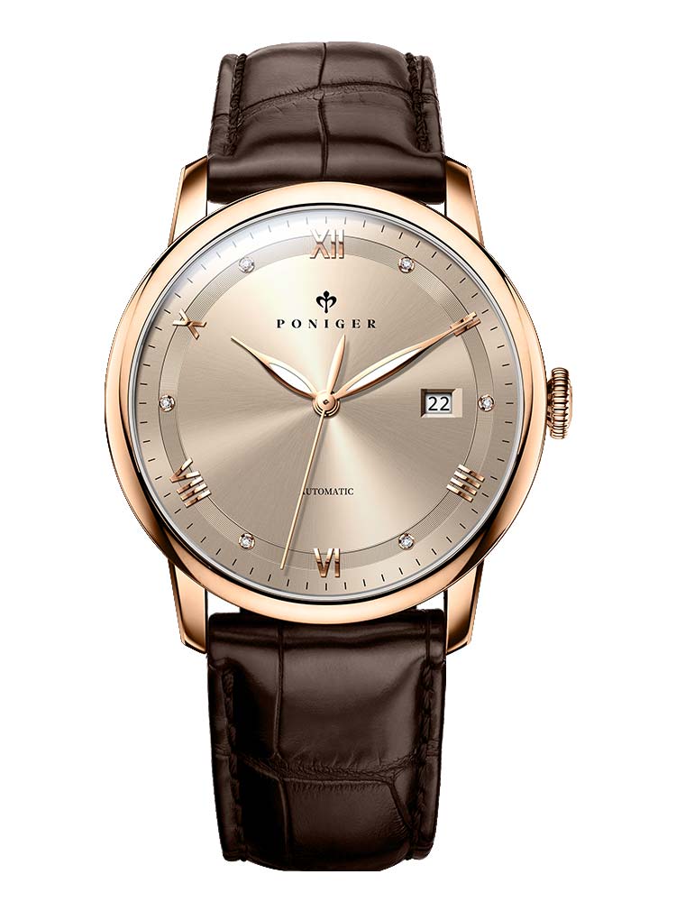 Poniger Luxury Brand Rose Gold Design Automatic Watches 41mm.