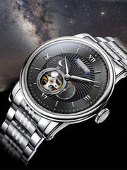 Lobinni Man Mechanical Wristwatches With Skeleton Dial 42mm.