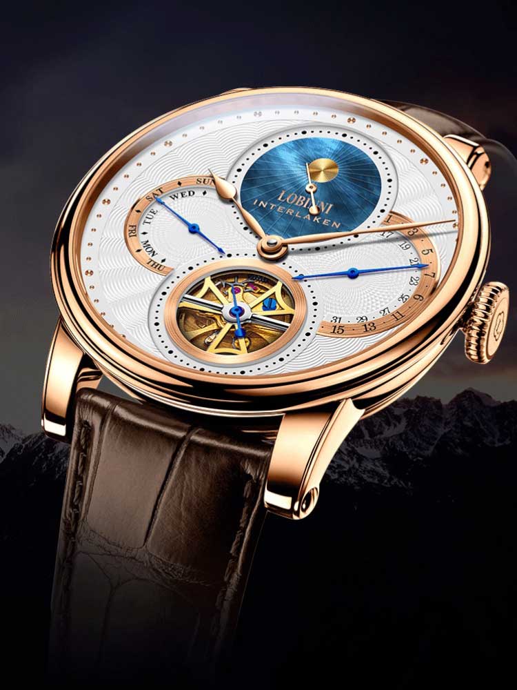 Lobinni Men's Sapphire Crystal Dial Automatic Mechanical Watch 42mm.
