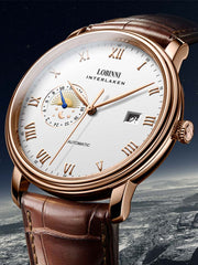 Lobinni Men's Luxury Leather Automatic Watches 39.5mm.