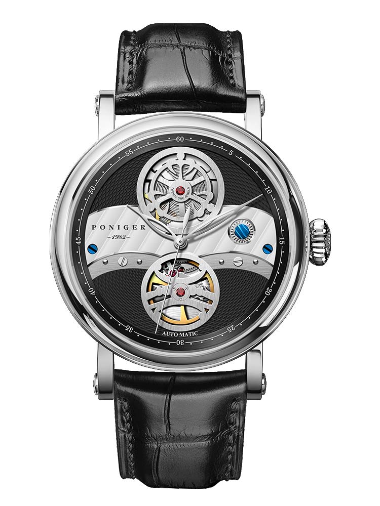 Poniger Famous Brand Hollow Out Mechanical Watches 41mm.