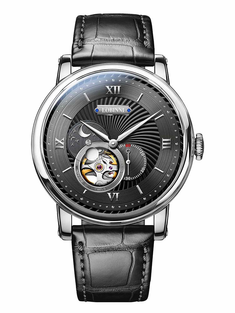 Lobinni Automatic Hollow Out Movement Watch 42mm.