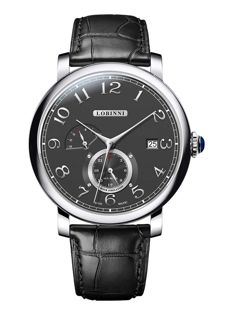 Lobinni Men Automatic Watches With Leather Strap 42mm.