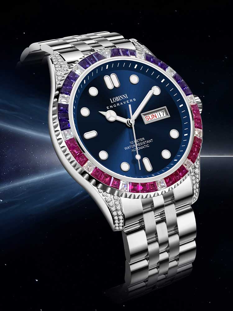 Lobinni High Quality Fashion Stainless Steel Band Luminous Watch 42.5mm.