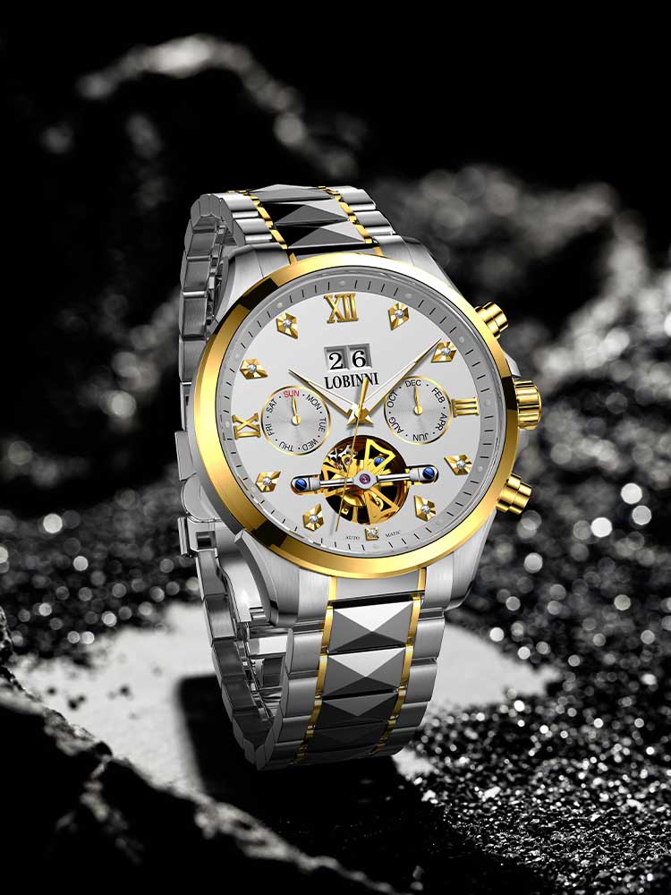 Lobinni Multi-function Sport Water-resistant Wrist Watch For Man 42mm.