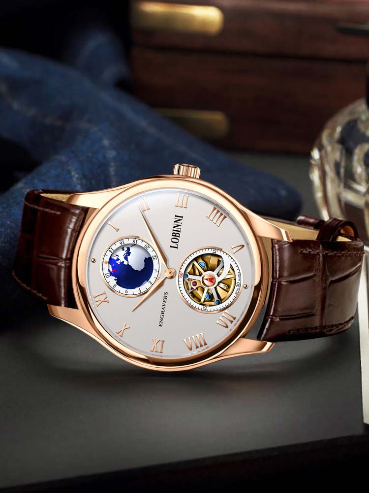Lobinni Men Design Leather Automatic Watches 40.5mm.