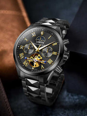 Lobinni Weekend Calendar Display Skeleton Automatic Wrist Watch 42mm.
