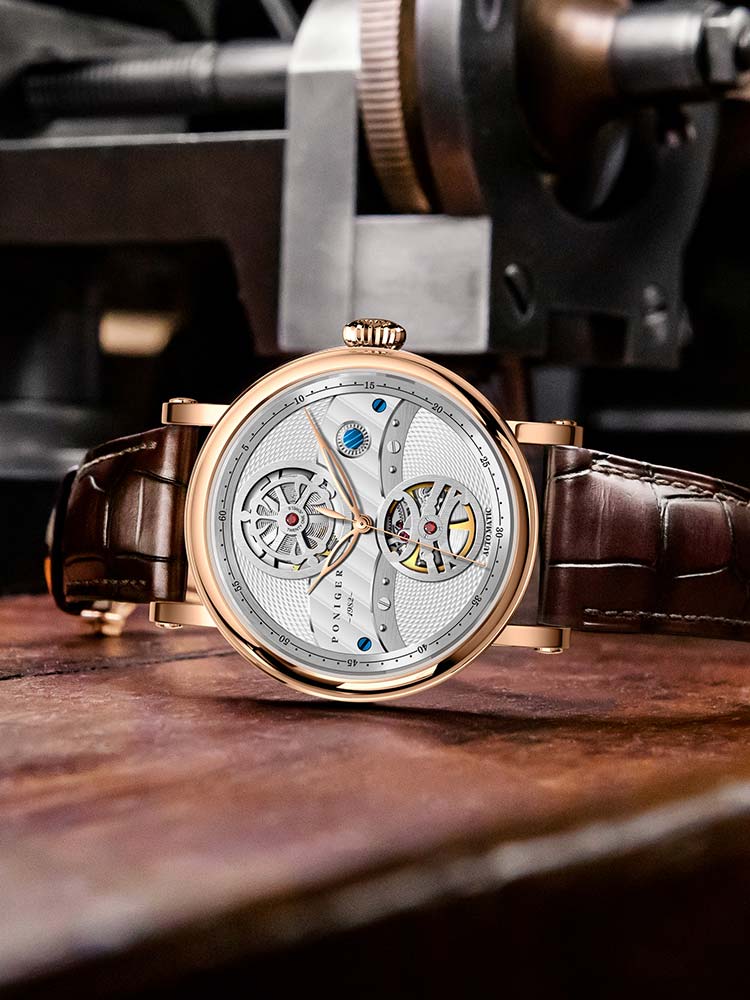 Poniger Famous Brand Hollow Out Mechanical Watches 41mm.