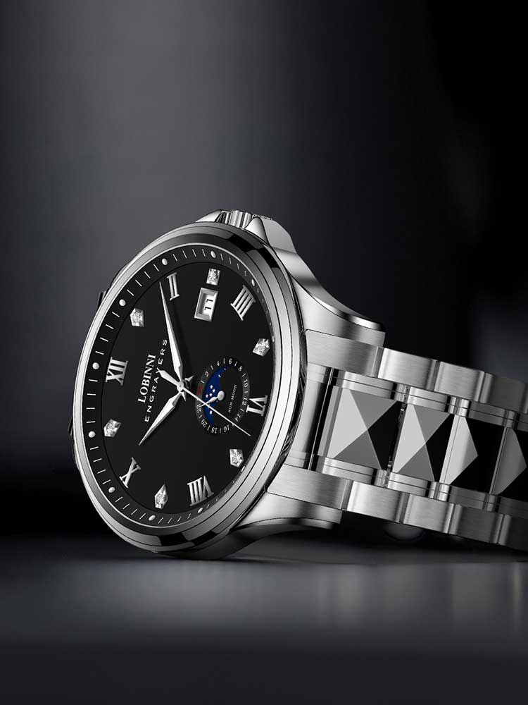 Lobinni Luminous Hand Sport Stainless Steel Automatic Watches 43.5mm.