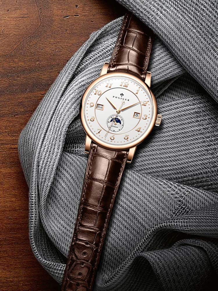 Poniger Automatic Movement Mens Mechancial Wristwatch 41.5mm.