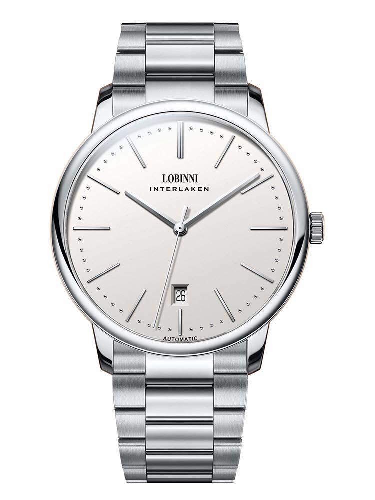 Lobinni Classic Stainless Steel Automatic Wristwatch 39.8mm.