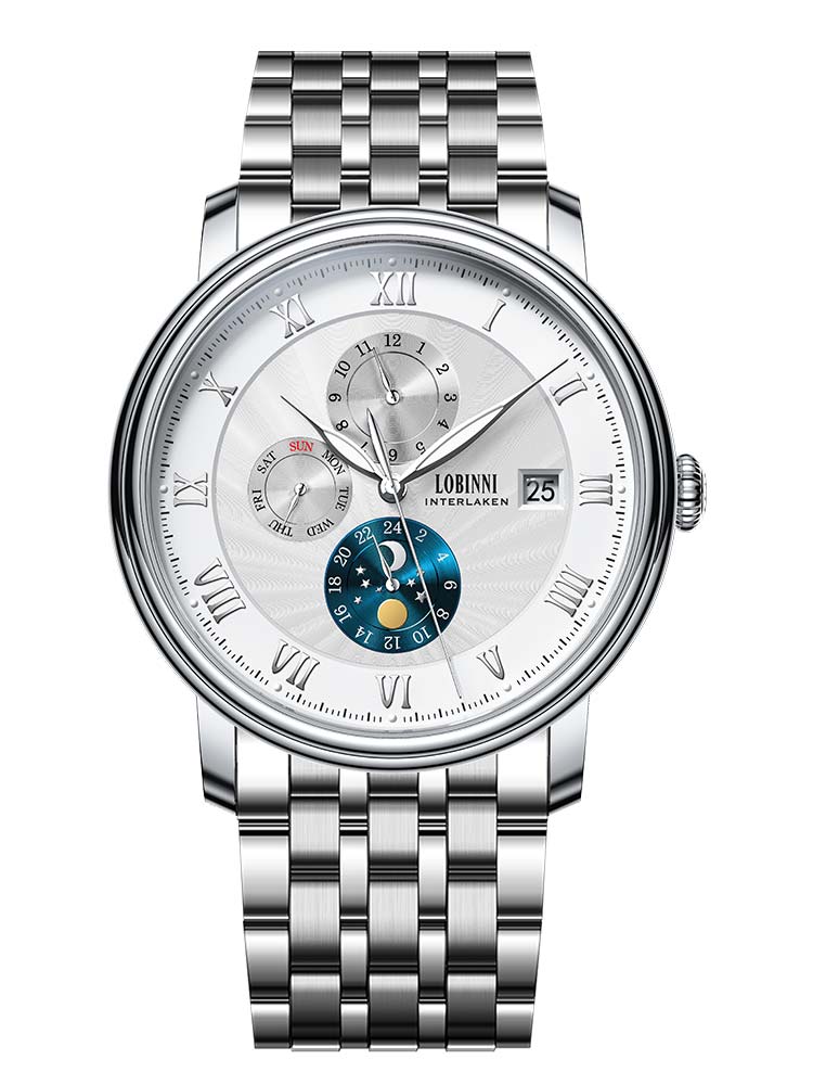 Lobinni Stainless Steel Strap 5ATM Men Automatic Watches 40mm.