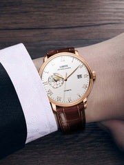 Lobinni Men's Luxury Leather Automatic Watches 39.5mm.