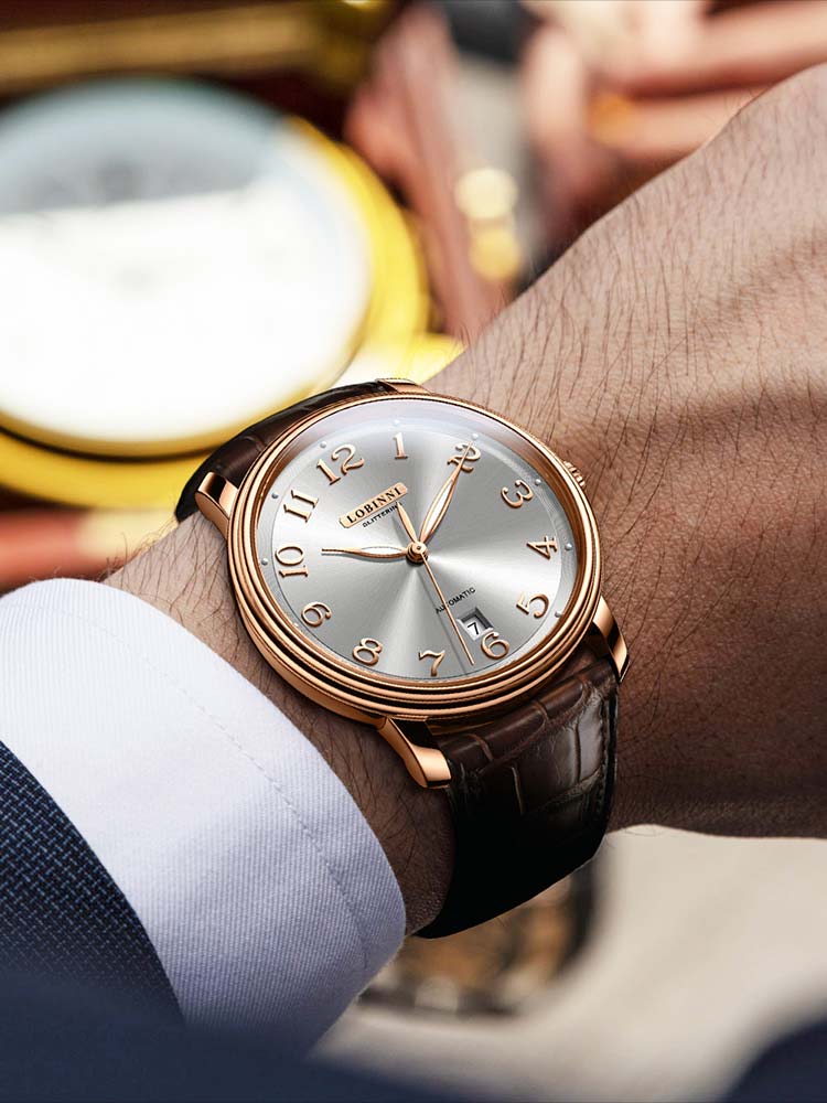 Lobinni Simple Dial Date Automatic Watch For Men 41mm.
