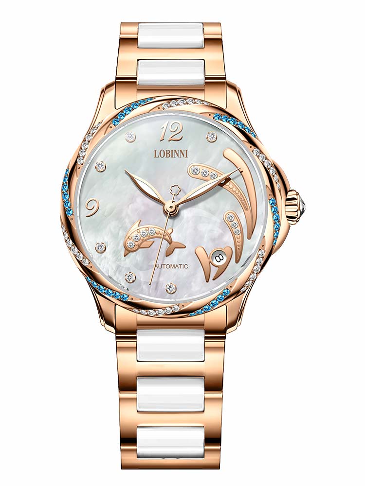 Lobinni Casual Leather Wristwatch For Women 33mm.