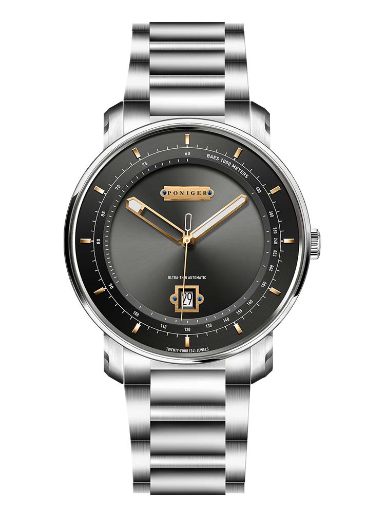 Poniger Ultra-Slim Automatic Wristwatches For Men 43mm.