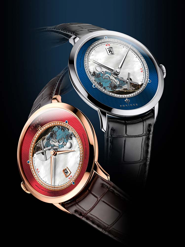 Poniger Men Blue Mechanical Automatic Watches 41mm.