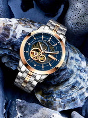 Lobinni Hollow Out Stainless Steel Automatic Wristwatch 42mm.
