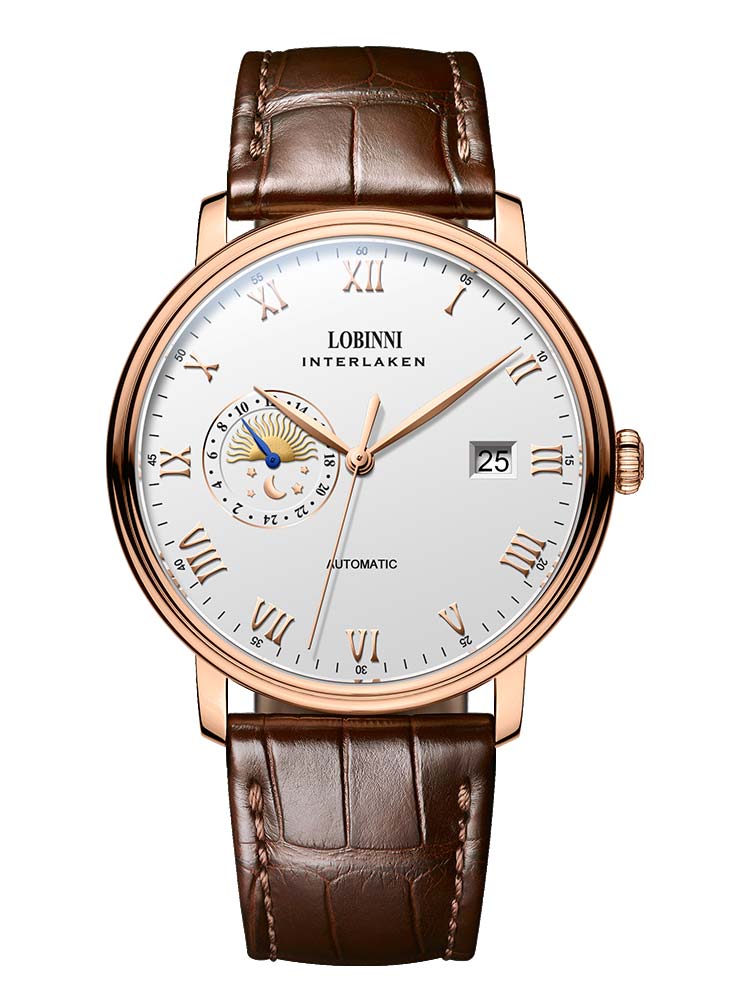 Lobinni Men's Luxury Leather Automatic Watches 39.5mm.