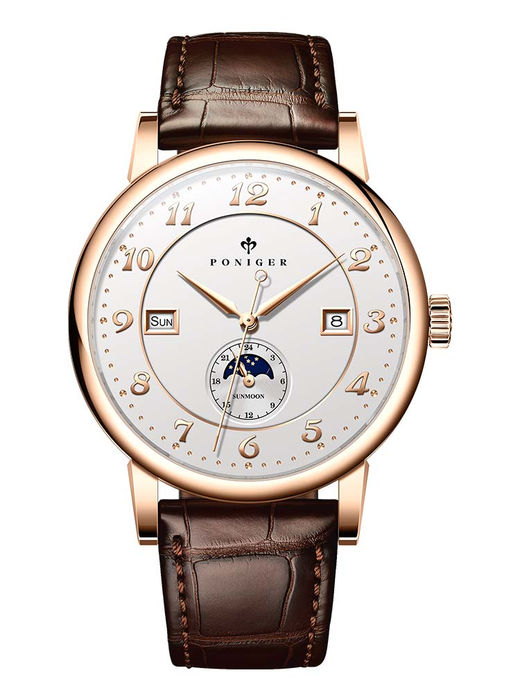 Poniger Automatic Movement Mens Mechancial Wristwatch 41.5mm.