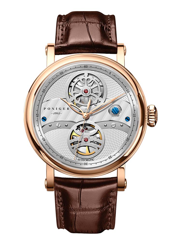 Poniger Famous Brand Hollow Out Mechanical Watches 41mm.