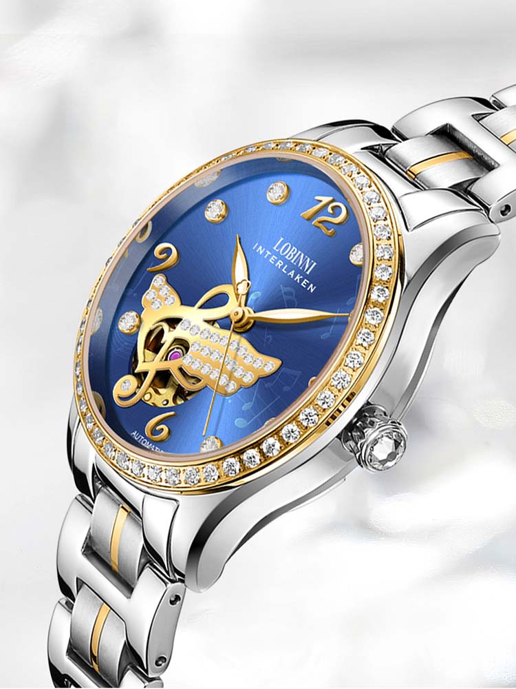 Lobinni Stainless Steel Ladies Fashion Wrist Watches 34mm.