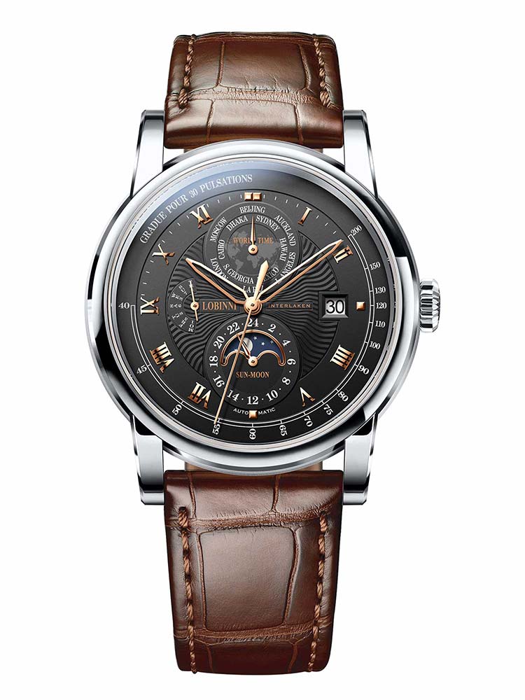 Lobinni Leather Strap Automatic Watch Branded 41.5mm.
