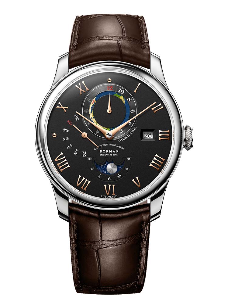 Borman Watch Brand Water-resistant Automatic Watches For Men Leather 40mm.