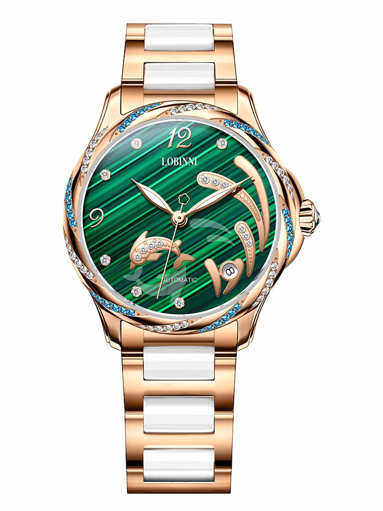 Lobinni Casual Leather Wristwatch For Women 33mm.