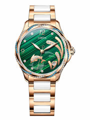 Lobinni Casual Leather Wristwatch For Women 33mm.