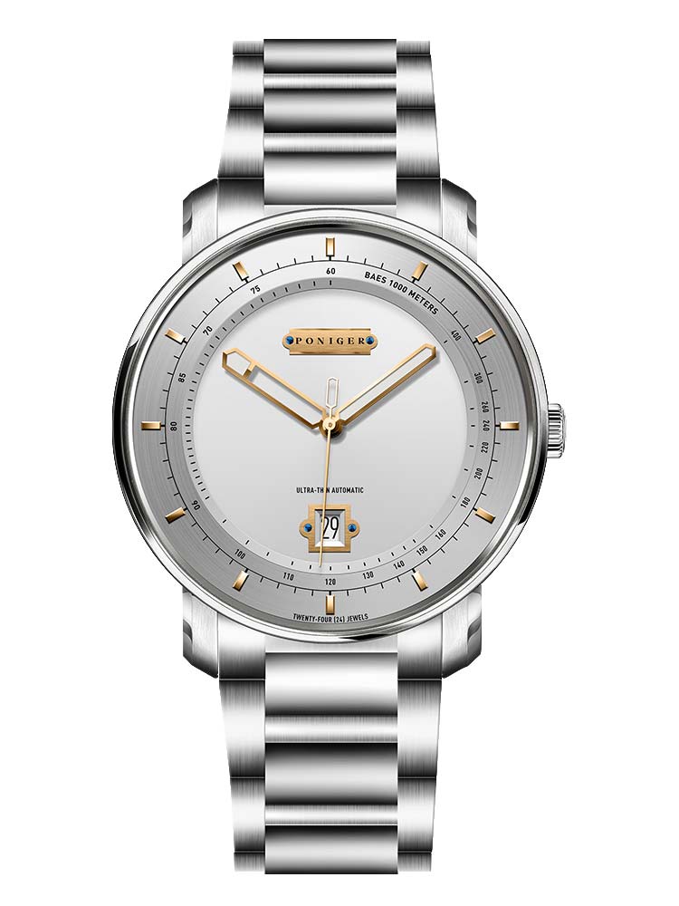 Poniger Ultra-Slim Automatic Wristwatches For Men 43mm.