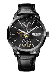 Lobinni Skeleton Men's  Leisure Leather Watches 42mm.