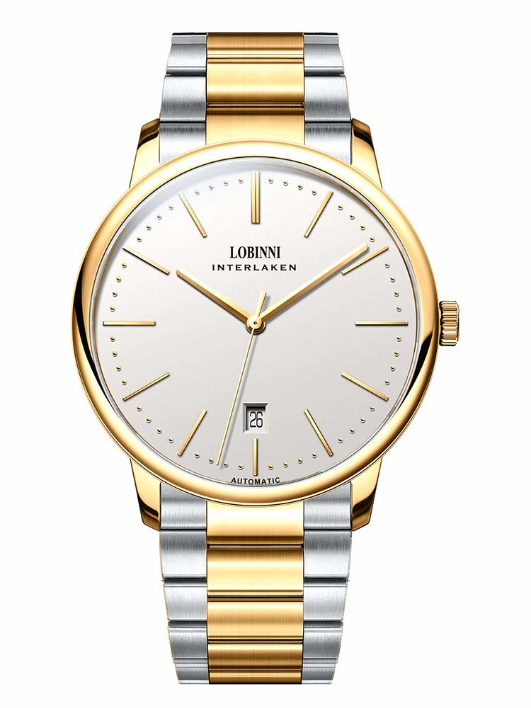 Lobinni Classic Stainless Steel Automatic Wristwatch 39.8mm.