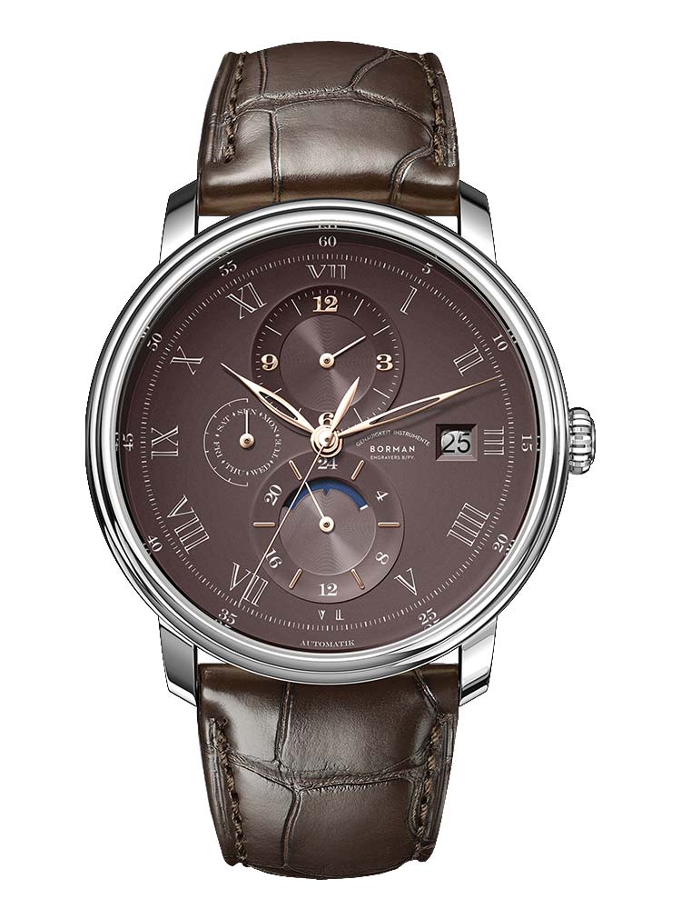Borman Functional Men Leather Wristwatches 40mm.