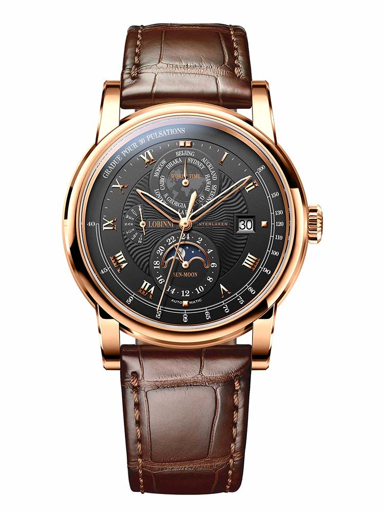 Lobinni Leather Strap Automatic Watch Branded 41.5mm.