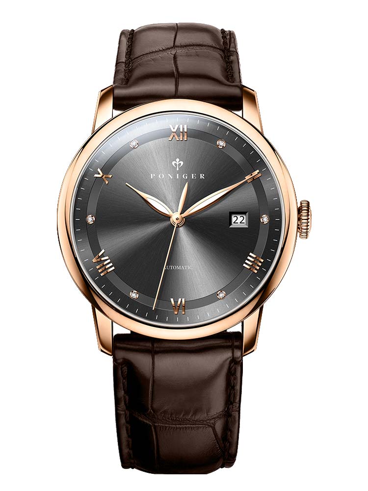Poniger Luxury Brand Rose Gold Design Automatic Watches 41mm.