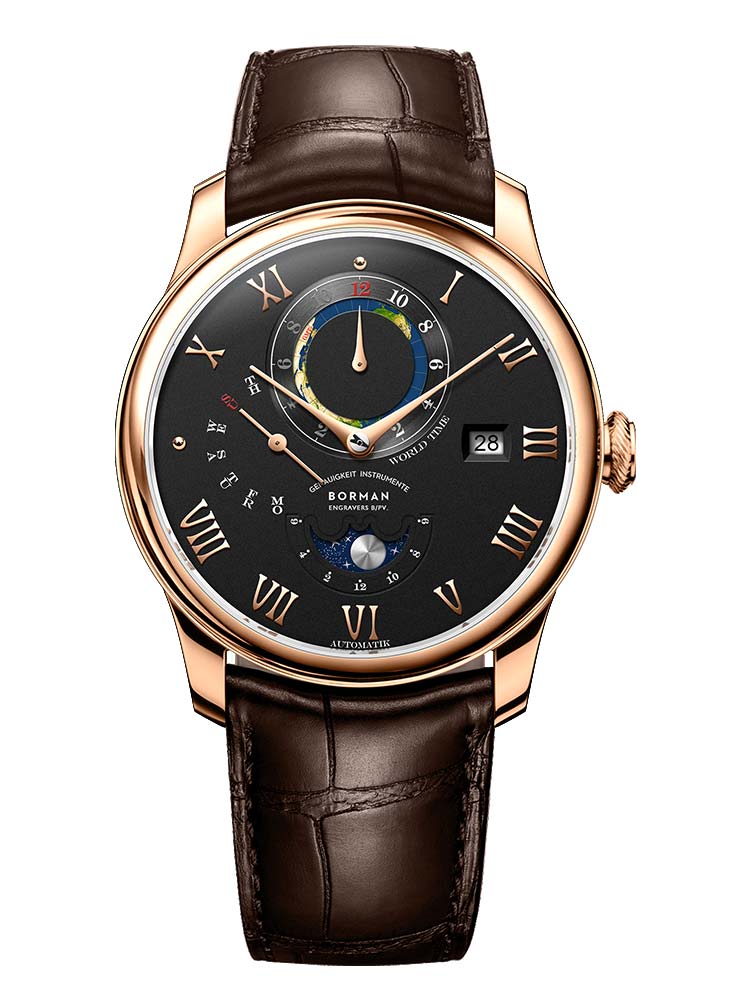 Borman Watch Brand Water-resistant Automatic Watches For Men Leather 40mm.