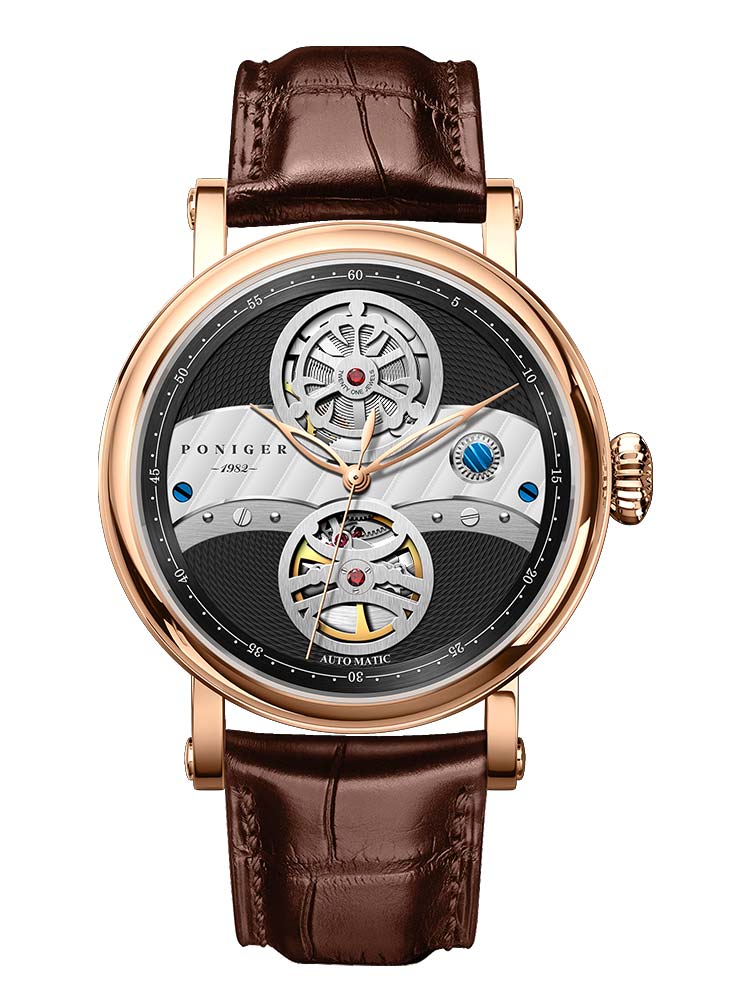 Poniger Famous Brand Hollow Out Mechanical Watches 41mm.