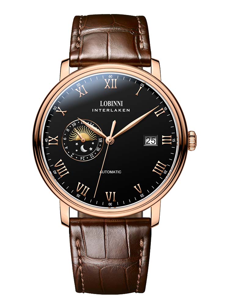 Lobinni Men's Luxury Leather Automatic Watches 39.5mm.