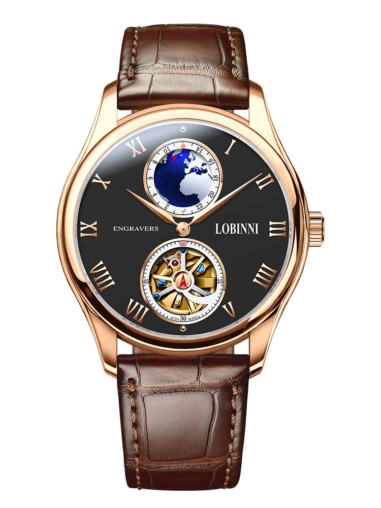 Lobinni Men Design Leather Automatic Watches 40.5mm.
