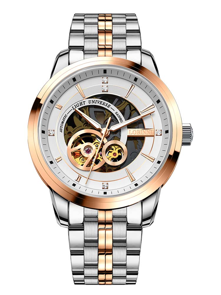 Lobinni Hollow Out Stainless Steel Automatic Wristwatch 42mm.