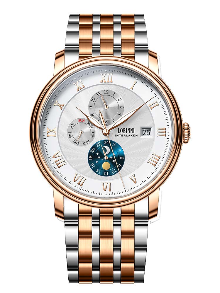 Lobinni Stainless Steel Strap 5ATM Men Automatic Watches 40mm.