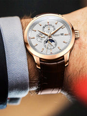 Borman Leather Men's Luxury Design Watches 42mm.