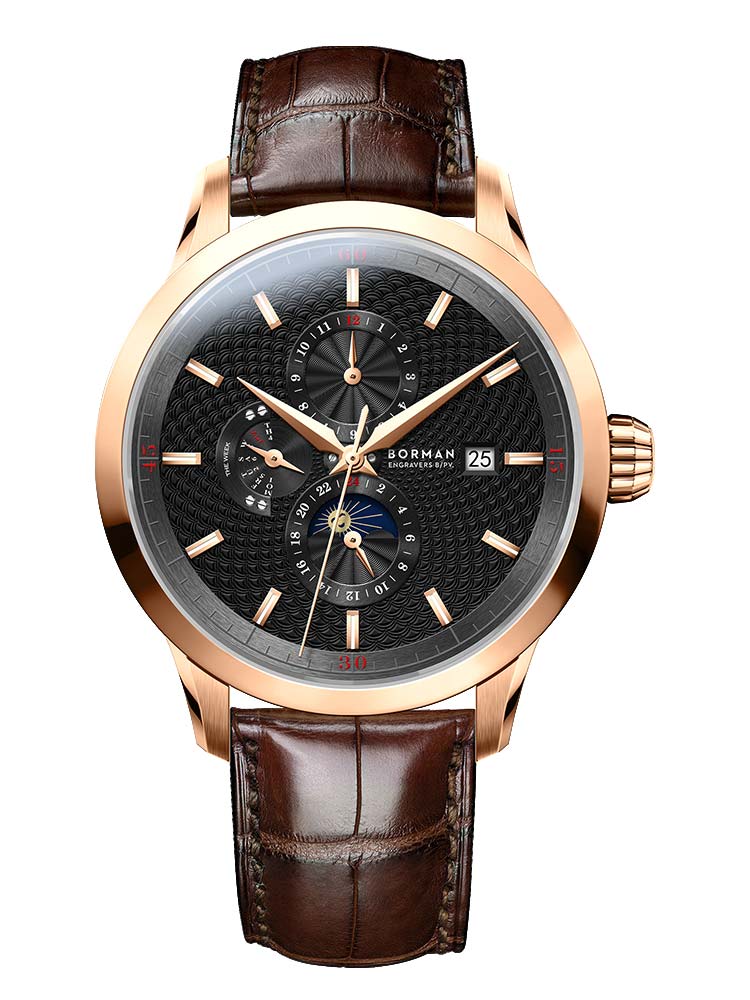 Borman Leather Men's Luxury Design Watches 42mm.