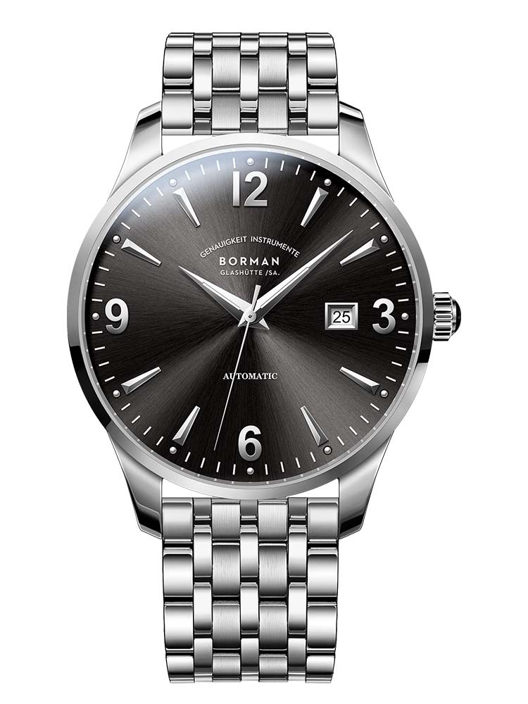Borman Stainless Steel Men's Calendar Wristwatch 41mm.