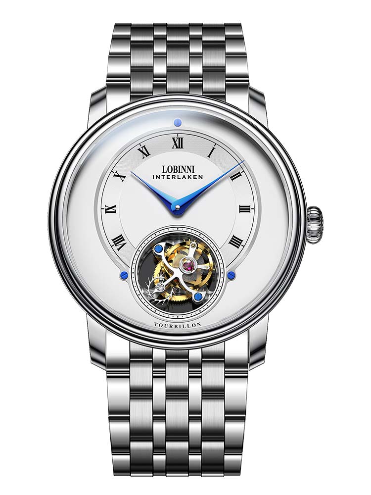 Lobinni 316L Stainless Steel Luxury Tourbillion Automatic Watches 40mm.