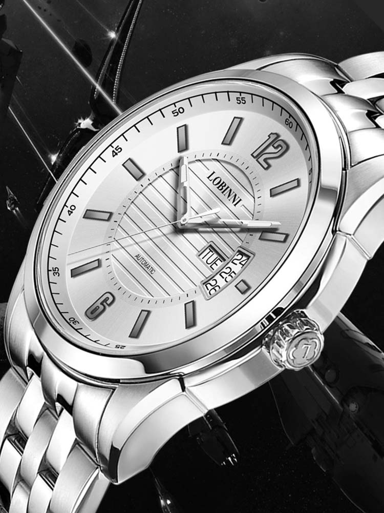 Lobinni Durable Men's Stainless Steel Wrist Watches 41.5mm.