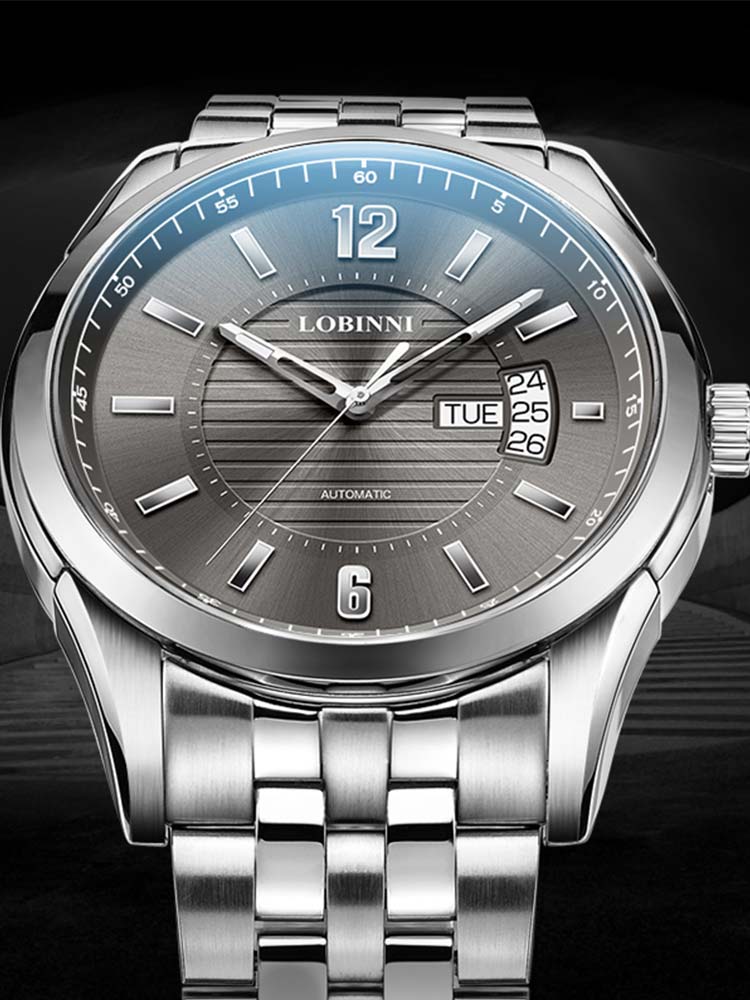 Lobinni Durable Men's Stainless Steel Wrist Watches 41.5mm.